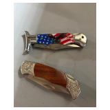 Two Stainless Steel Folding Knives