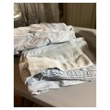 Blue and White Fabric Linens