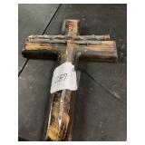 Wooden Cross With Wire and Nails Design