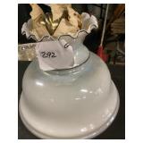 Glass Oil Lamp with Floral Design