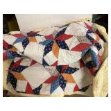 Patchwork Quilt With Yellow Backing