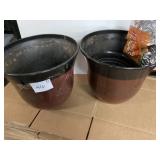 Two Large Plastic Planters