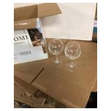 Eight Clear Wine Glasses