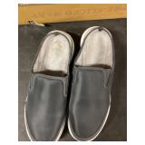 Men's Black Slip-On Shoes with White Soles