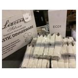 Lucere Silver Plastic Dinnerware Set