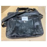 Black Leather Briefcase with Strap