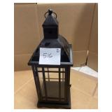 Black Metal Lantern with Glass Panels