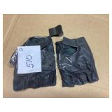 Black Leather Fingerless Gloves