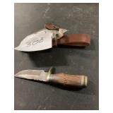 Damascus Steel Hunting Knife with Sheath