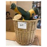 Wicker Basket with Gardening Tools