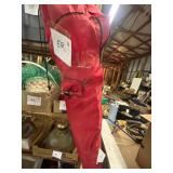 Red Drawstring Bag with Razorback Design
