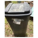 Black Plastic Outdoor Trash Bin