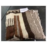 Handwoven Wool Textile with Geometric Motif