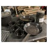 Enamelware Cooking Set with 4 Cups