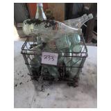 Basket of Vintage Soda Bottles