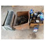 Boxes of Automotive Supplies and Boat Seat