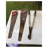 Rusty Hand Saws and Garden Pruner Set