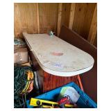 58-Inch Wooden Bar With Faux Stone Top