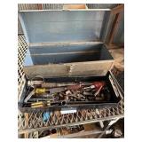Metal Tool Box with Tray and Tools