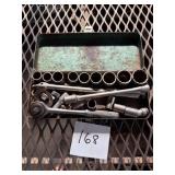 Metal Socket Wrench Tool Set in Case