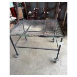 Metal Rolling Utility Table on Casters
