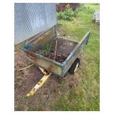 Rusty Metal Yard Cart With Repairs Needed