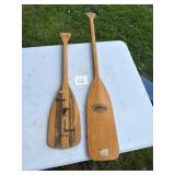 Wooden Canoe Paddles by Navajo and Feather