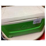 Green and White Igloo Cooler with Handle
