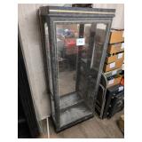 Glass Display Cabinet With Black Trim