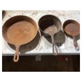 Three Cast Iron Pans