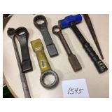 Wrenches, Hammer, and Klein Tools Bag