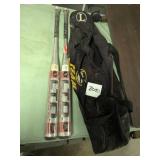 Two LTD BPF Baseball Bats and Bag