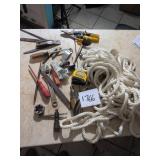 Hand Tools and Rope Lot