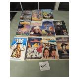 11 VHS Movies, Mixed Titles