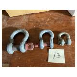 Three Industrial Bow Shackles