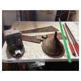 Lot with Saws, Files, and Machine