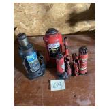 Four Bottle Jacks in Varying Sizes