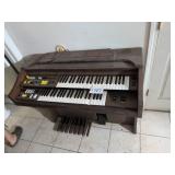 Vintage Wood Electric Organ With Pedals