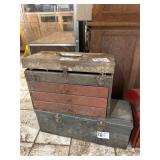Two Metal Toolboxes with Contents