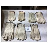 Leather Work Gloves, 6 Pairs