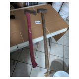 Two Heavy-Duty Hand Tools with Wooden Handles