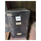 Black Metal Two-Drawer Filing Cabinet