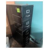 Black Five -Drawer Metal Filing Cabinet