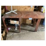 Wooden Workbench With Shelving