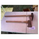 Two Long-Handled Metal Axes