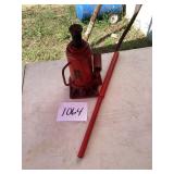 Red Hydraulic Bottle Jack with Handle