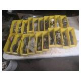 Hardware in 15 Yellow Plastic Bins