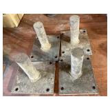 4 Metal Base Stands with Posts