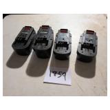 4 Black and Decker 18V Batteries