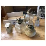 Four Oil Lanterns with Accessories